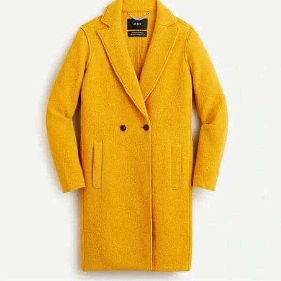 J. Crew Daphne Topcoat in Italian Boiled Wool in Yellow Color Size 12 Coat - Picture 1 of 16